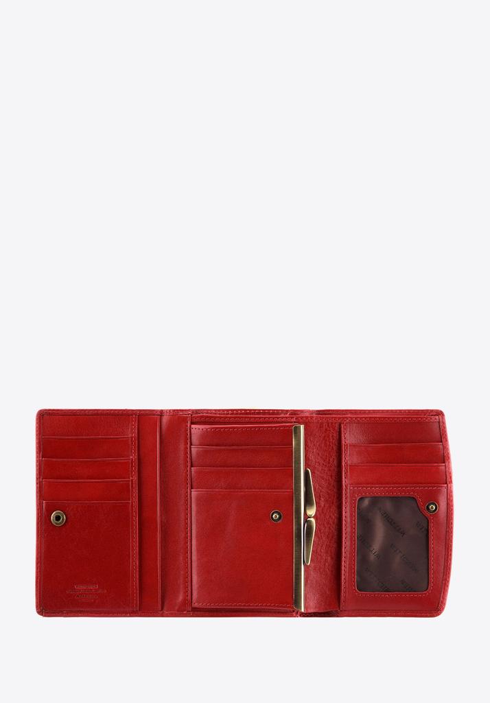 Wittchen Women's Medium-Sized Genuine Leather Wallet With A Registration Card Holder, Red, Genuine Leather.