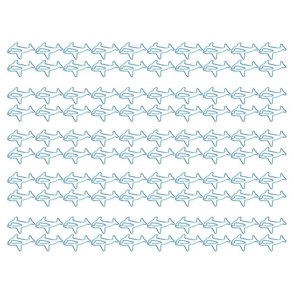100Pcs Paper Clips Unique Dolphin Shape Lightweight Portable Electroplating Process Metal Paperclip Office Clips