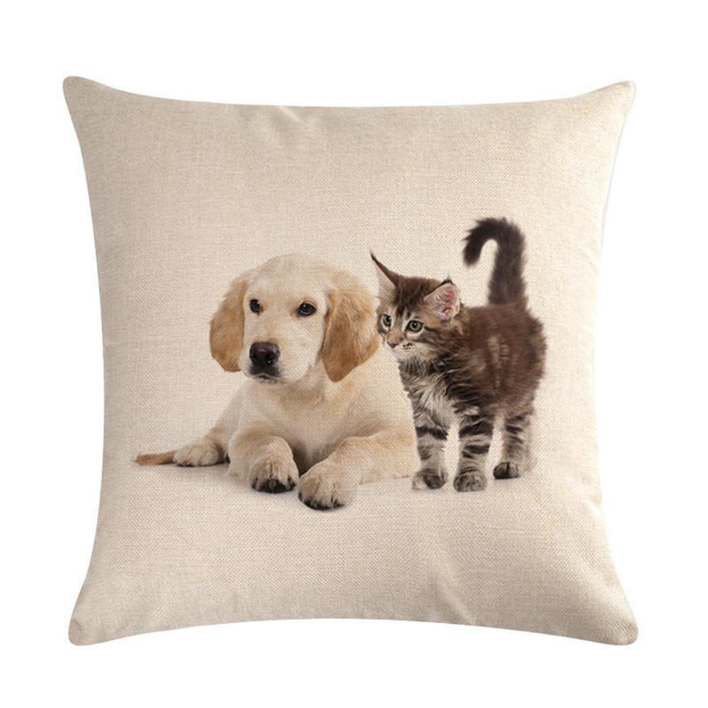 18 Inch Pillowcase Cute Dog Pattern Seat Sofa Bedroom Lumbar Cushion Cover Home Decoration Pillowcase