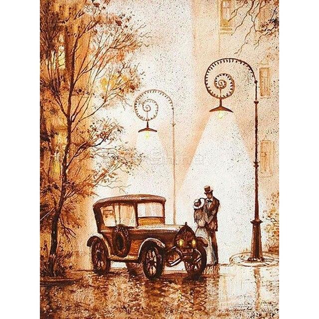 Романтическая пара 5D DIY Набор для алмазной мозаики с полными круглыми стразами и мозаичным дизайном