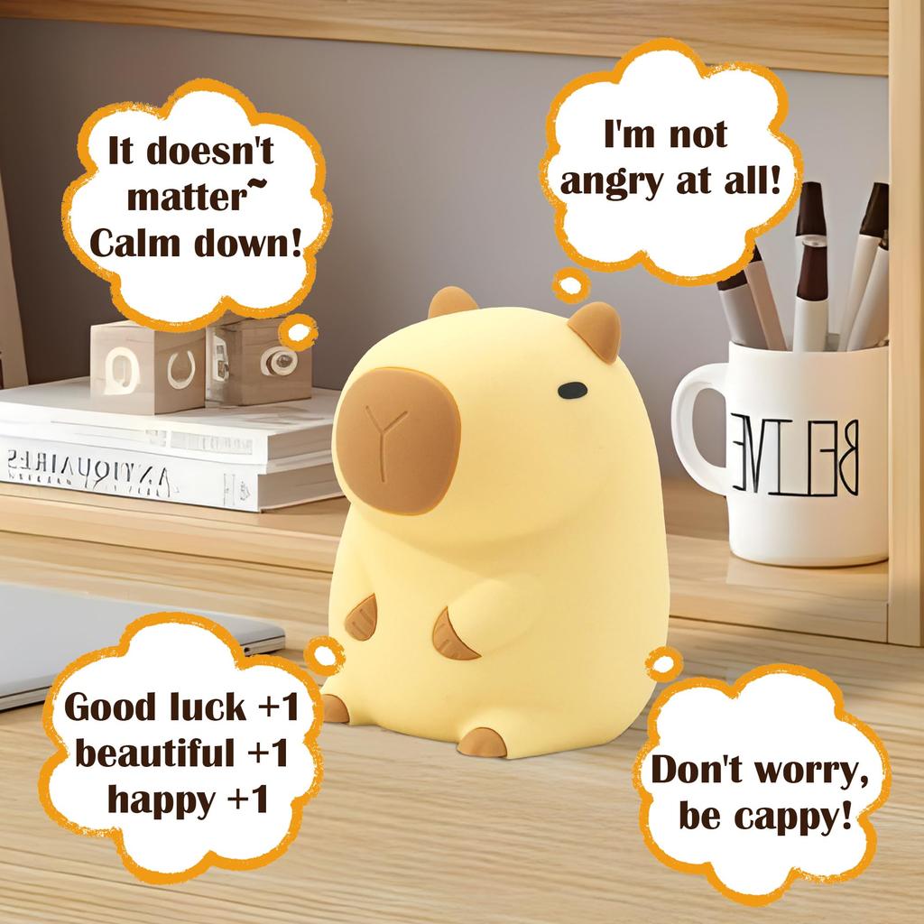 Lovely Capybara Silicone Night Anywin Animal Nursery Lamp 2 Brightness 20 Minutes Timer Decorate Kids Living Festival Gift for Boys and Girls Light,