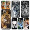 Tiger Lion Leopard Luxury Phone Case For iPhone 13 15 14 12 11 Pro MAX XR X SE XS 7 8 Plus Silicone Black Protection Cover