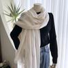 Cotton And Linen Solid Color Scarf For Women'S Summer Sun Protection, Medium Length Scarf, Artistic Beach Tourism Shawl