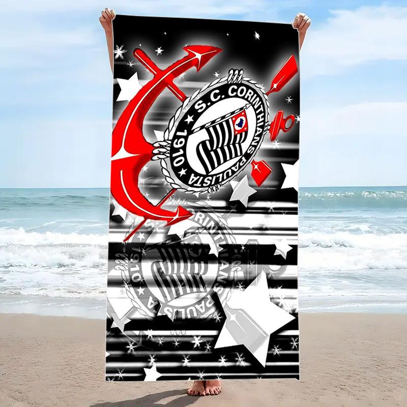 Sport Club Corinthians Paulista Print Beach Towel, Large Soft Quick Dry Towel for Beach Camping Swimming