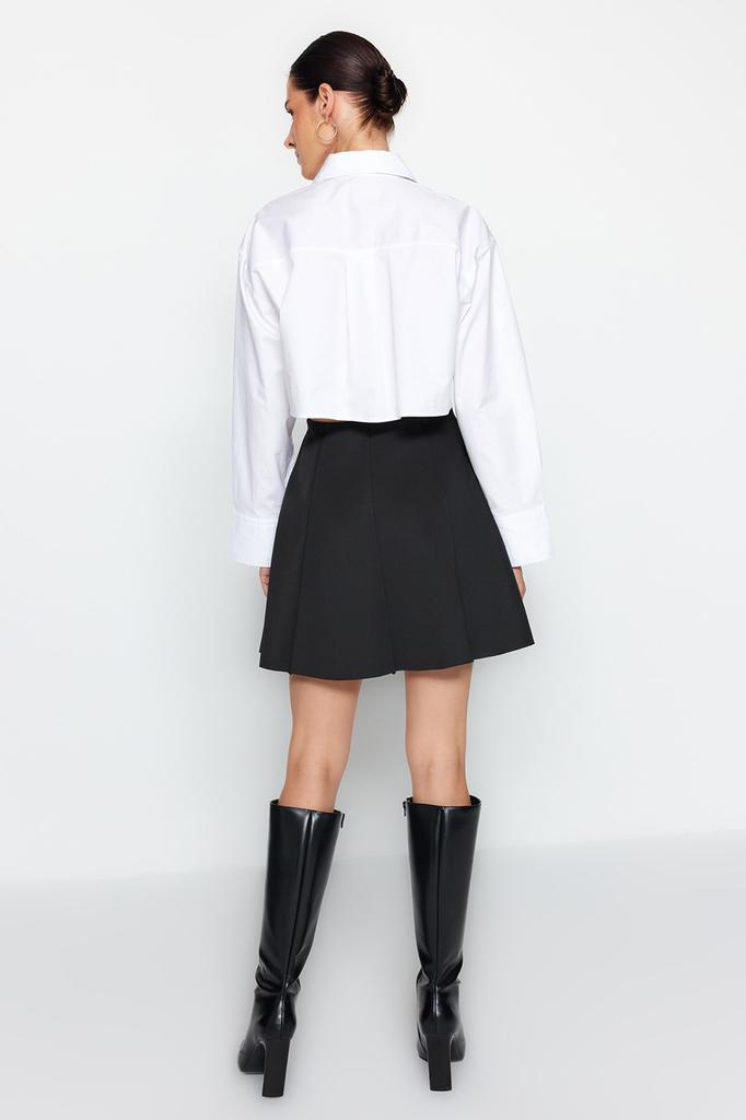 Women Fashion New Skirt Black Skater Mini Knitted Skirt