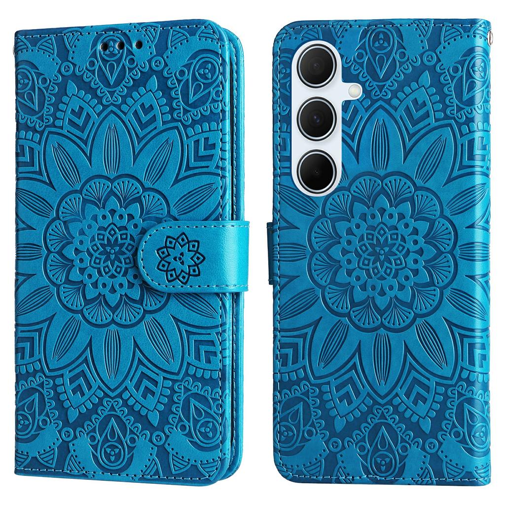 For Samsung Galaxy A56 5G Case Sunflower Imprint Leather Wallet Phone Cover