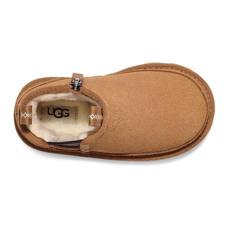 UGG Кожаные повседневные удобные низкие детские ботинки Детские ботинки Каштан 1143706T-CHE