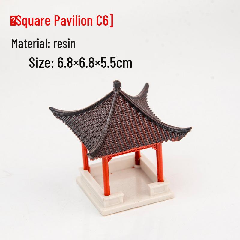 Ancient Architecture Bonsai Pavilion Ornament for Fish Tank and Aquaterrarium Landscaping