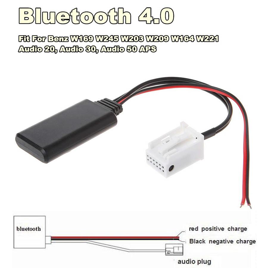 12-контактный 12 В адаптер Bluetooth 4.0 кабель Aux для Mercedes-Benz W169 W245 W203 W209 W164 W221