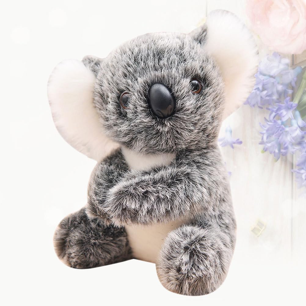 POPETPOP Koala Plush Soft PP Cotton Cute Simulation Animal Doll for Home and Office Decor Toy, 11-inch, Material, Gray, Kids,