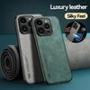 Роскошный кожаный чехол для iPhone 16 16e 15 14 13 12 11 Pro Max Plus 12 13 Mini X XS SE 8 7 Чехол с металлической пластиной-подставкой Держатель для автомобиля