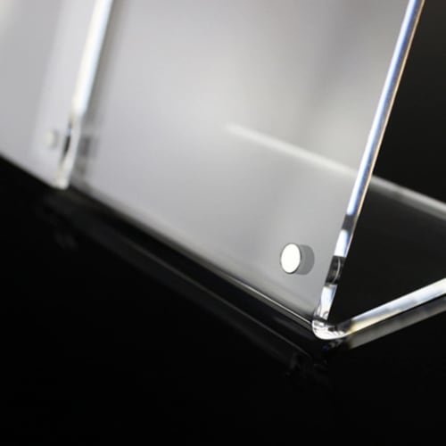 Heizi Card Display Case, L-Shaped, Set of 2, for Trading Postcards, Acrylic Frame, Screw-Down Magnet (Clear, Horizontal, A7 Trading Card Size)