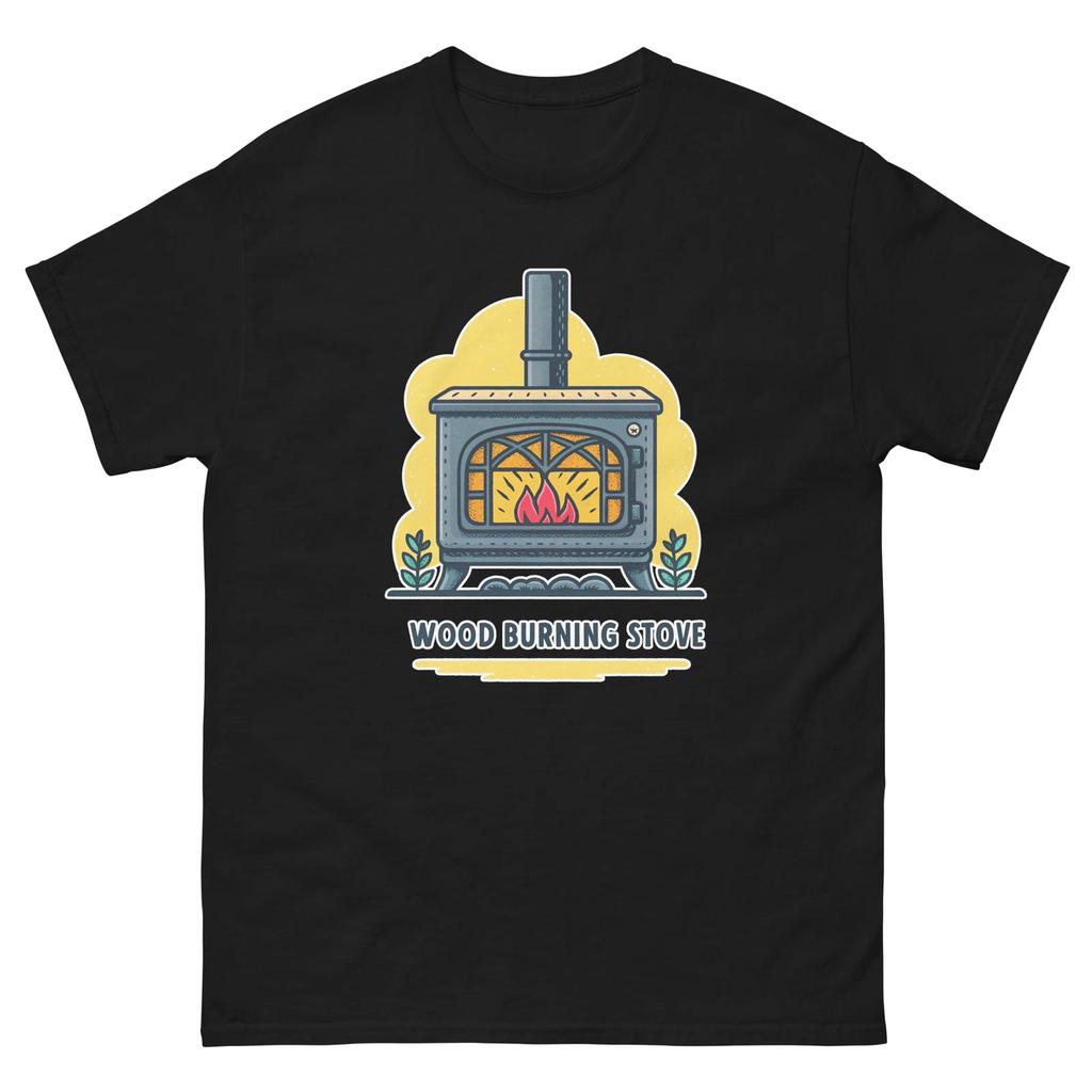 Wood Burning Stove Mountain Ski Resort Town T-Shirt