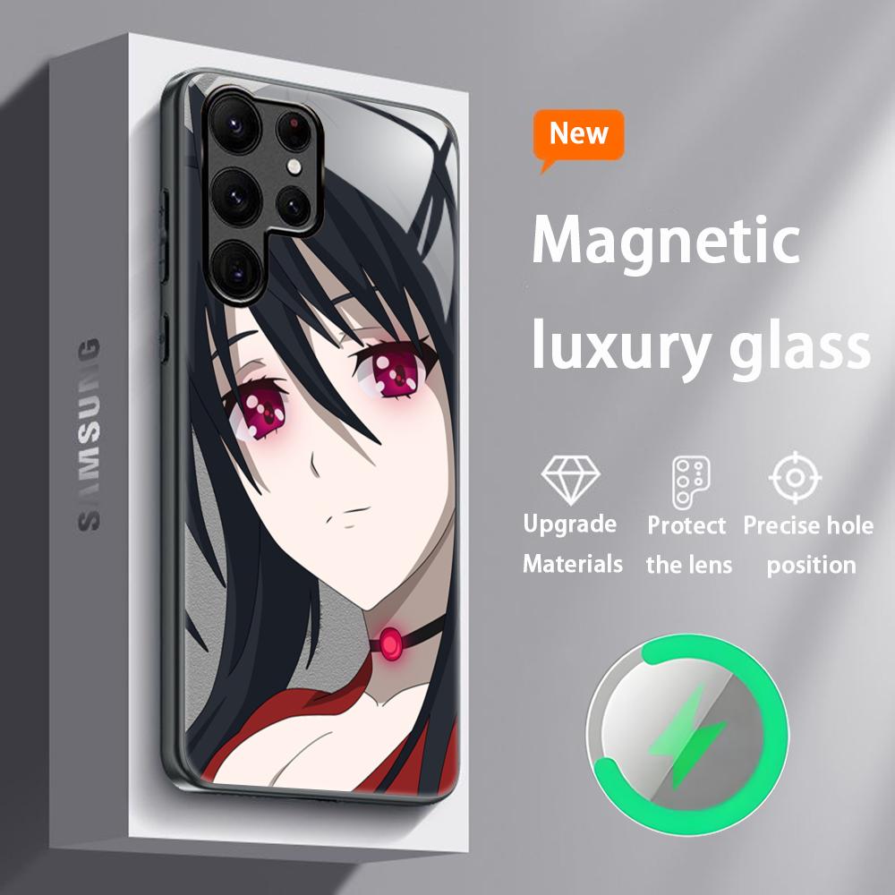 Популярный чехол для телефона из аниме 'Школа Дьявола DxD' для Samsung S25 S24 S23 S22 S21 S20 Plus Ultra Note20, стеклянный магнитный чехол