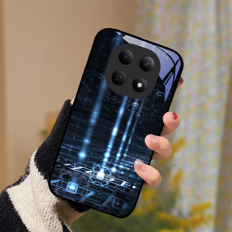Стеклянный чехол для Xiaomi Poco M8 5G Модный прочный ПК Закаленное стекло Чехол для телефона Задняя крышка для Redmi Note 15 Note15 5G Funda Бампер