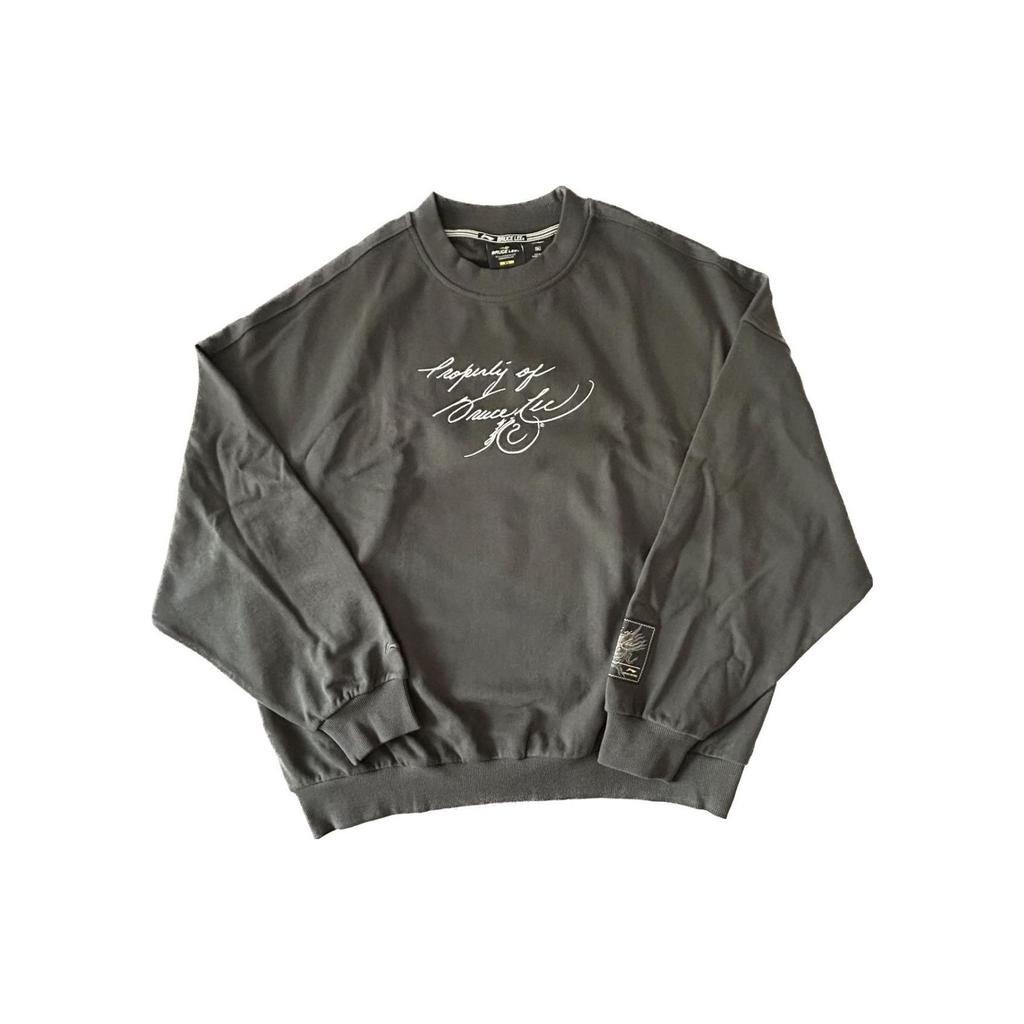 Толстовка Li Ning X Bruce Lee Classic Action Print с круглым вырезом и длинными рукавами, унисекс, серая AWDRF17-2