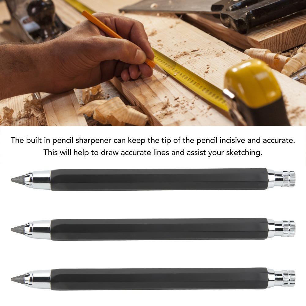 3pcs Built-in Sharpener 5.6mm Lead Holder Retractable Automatic Clutch Pencil  Draft Drawing