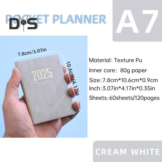 Плотная бумага Блокнот Гладкое письмо Без растекания чернил Обложка из искусственной кожи 2025 Планировщик Устойчивый к чернилам бумажный планировщик