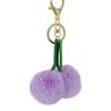 Милый вишневый помпон из искусственного меха, мягкий пушистый шарик, брелок для ключей, сумка для ключей, подвеска