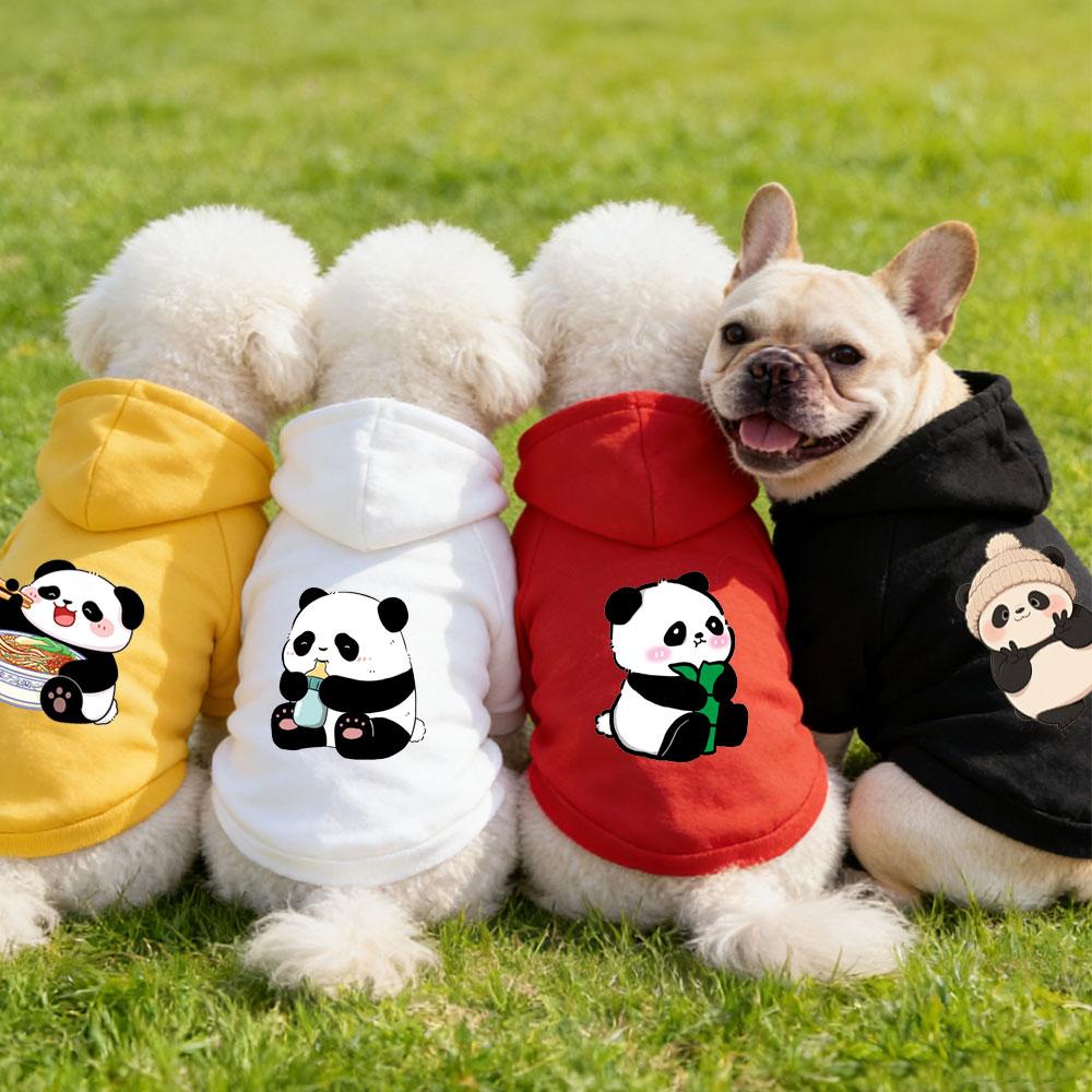 Pet Hooded Sweatshirt Cats & Dogs Cute Fashiona Unique Panda Print Design Suitable Pomeranian Maltese large breed dog