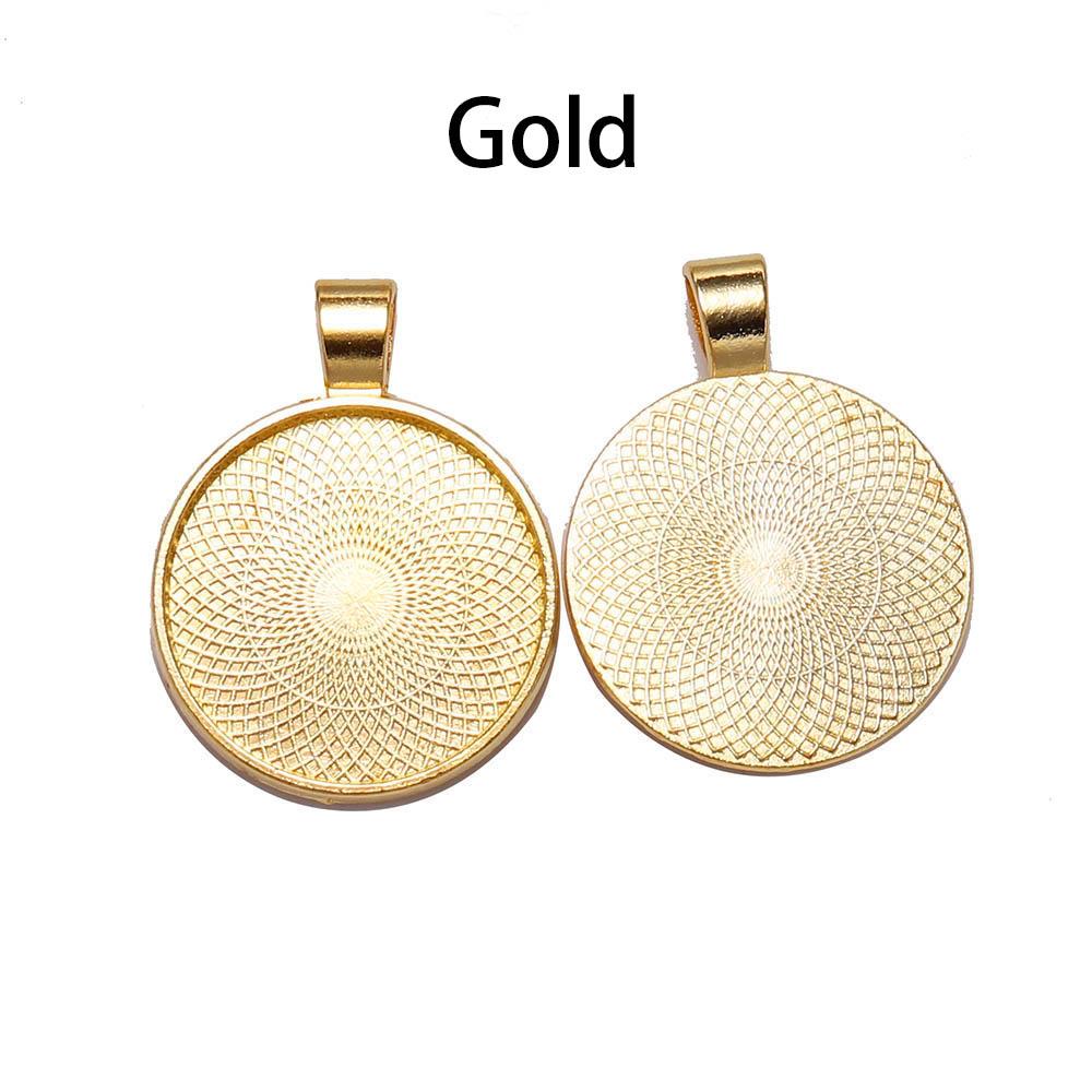 10pcs/lot 25 mm Cabochon Base Tray Bezels Blank Gold Necklace Pendant Setting Cabochon Base For Jewelry Making Supplies