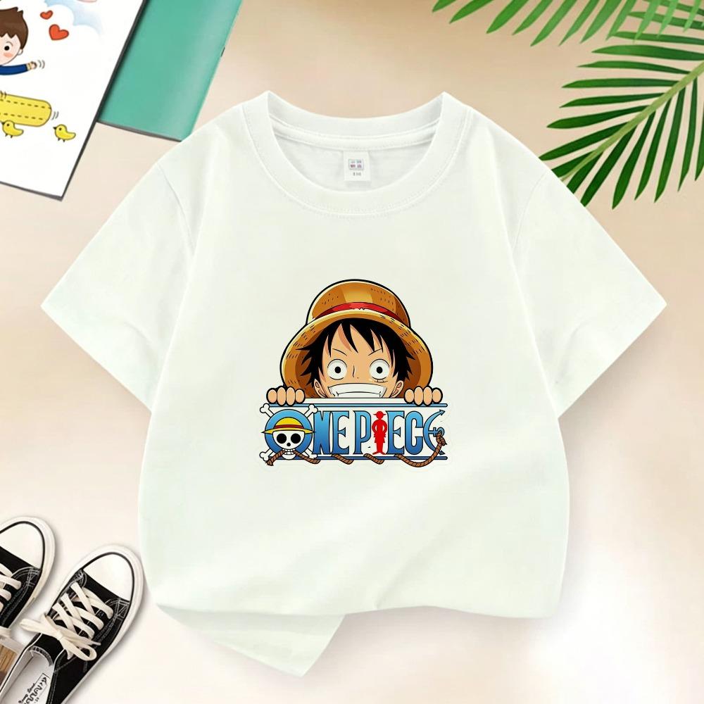 One Piece Japanese Anime Printed Men's T-Shirt Roronoa Zoro Boy Children's Short Sleeve Kids Luffy T-shirt Clothing