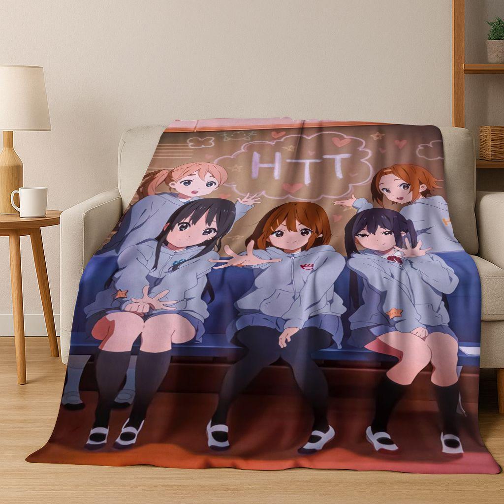 Аниме K-ON Кавайная Девочка Хирасава Юи Музыкальный Мультфильм Фланелевое Одеяло, Уютное Мягкое Плед для Дома Спальни Кровати Дивана Покрытие Ребенок