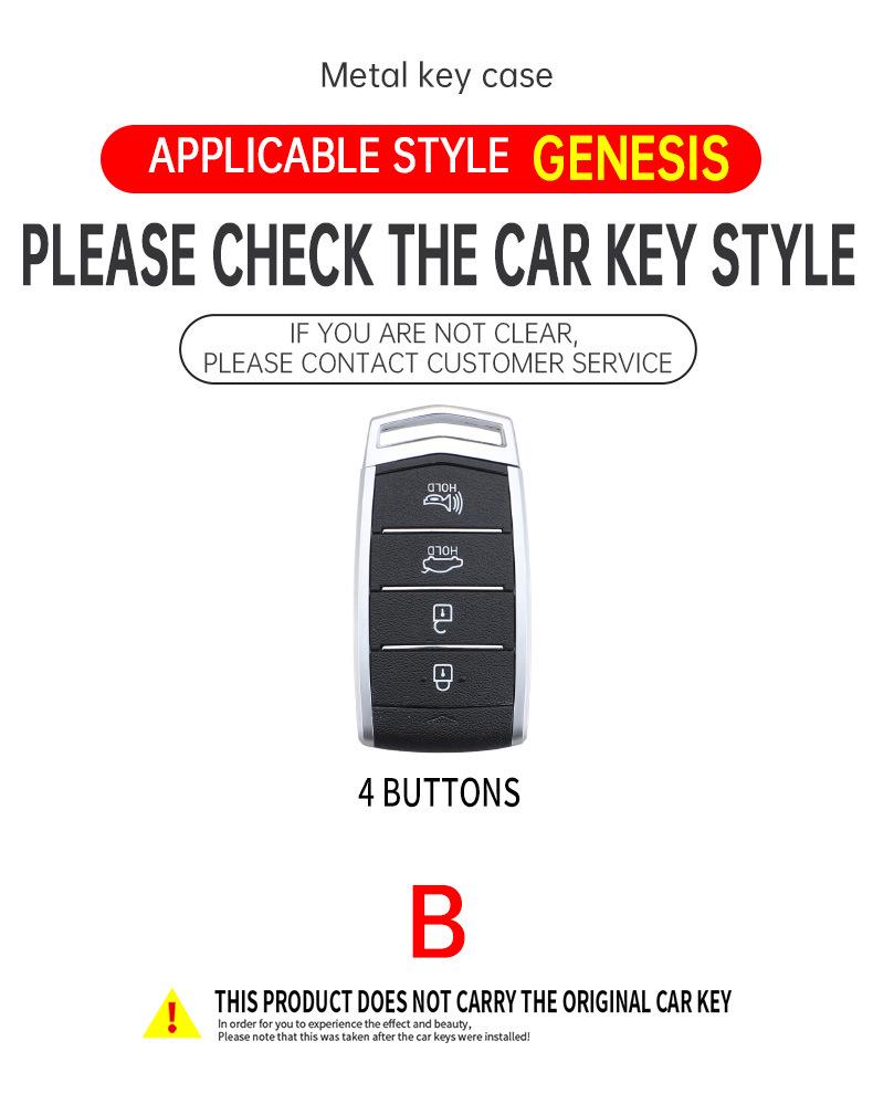 Металлический защитный чехол-брелок Genesis для автомобилей GV70, G80, GV80, G90