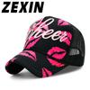 ZEXIN Модная сетчатая кепка с вышивкой и буквенным принтом, летняя кепка для грузовика, солнцезащитная шляпа от солнца, шляпа от солнца