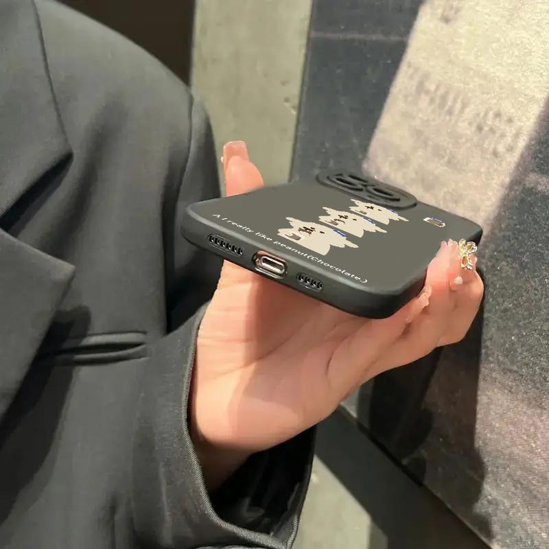 Чехол для телефона с изображением милой собаки из мультфильма для iPhone 16 15 14 13 12 11 Pro Max 7 8 Plus 16E XR X XS SE 2020, противоударный, мягкий, силиконовый чехол