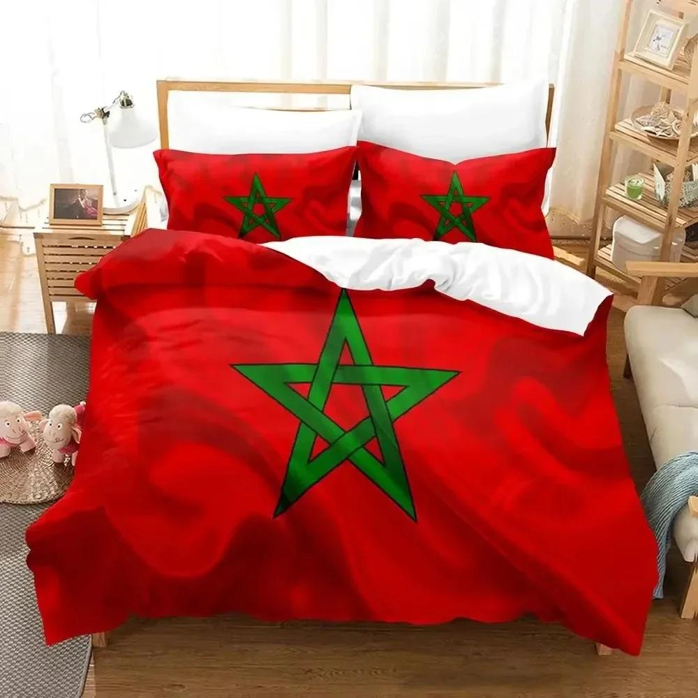 Morocco Flag 3D NEW Duvet Cover Pillowcase Bedding Set Adult Boy Girl Bedroom Decoration Children Single Double Large