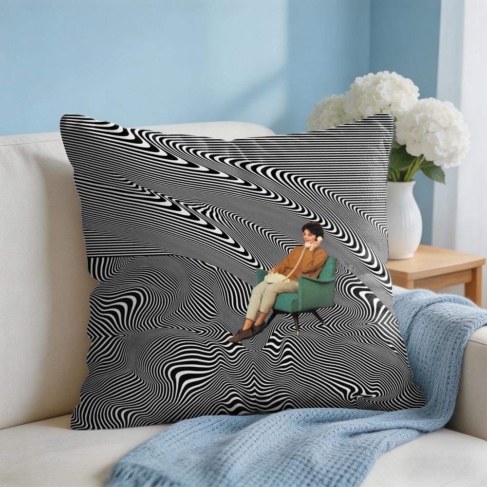 MMariano PPeccinetti Op Art Cushion Cover Square Pillow Bedroom Sofa Leisure Comfort Living Room Home Decoration X