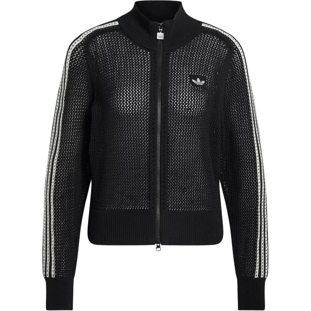 adidas Оригинальный вязаный спортивный свитер с молнией и высоким воротником 'Firebird Track Comfort', приятный для кожи, облегающего кроя, женские топы KC6497