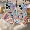 Phone Case: 2D flat, suitable for iPhone 18, 17, 16, 15, 14, 13, 12Pro protective case, cute little snow penguin, perfect Christmas and Halloween holi