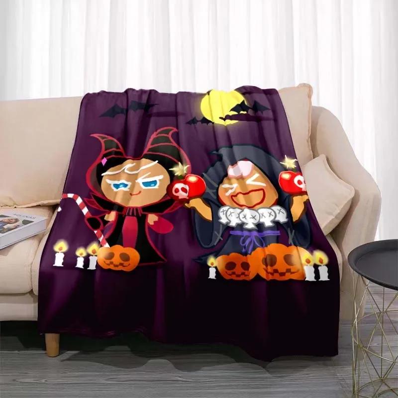 Плед с принтом из игры Cookie Run Kingdom, плед для пикника, для гостиной, спальни, домашний декор, детской комнаты, постельные принадлежности, подарок