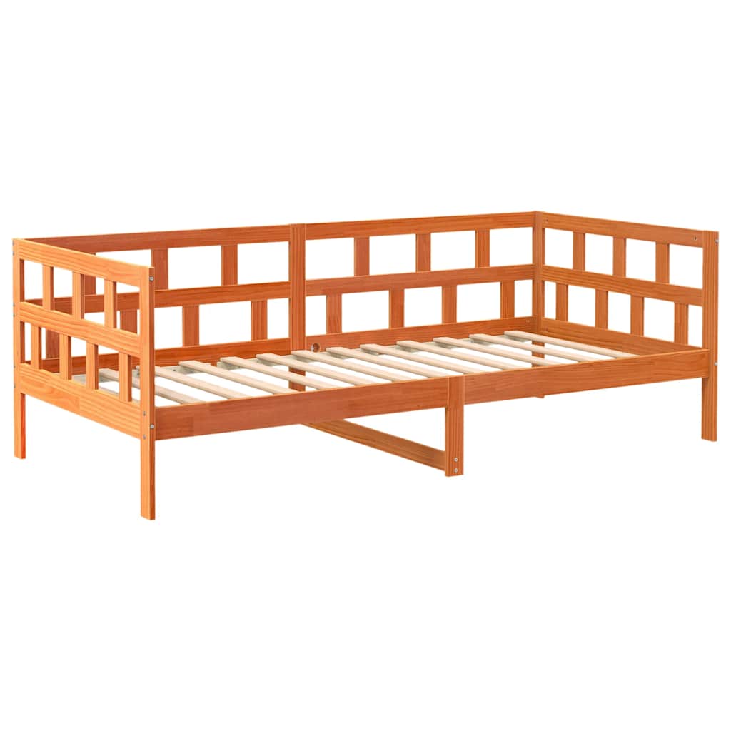 vidaXL Daybed without Mattress Wax Brown 90 x 200 cm Solid Pine Wood