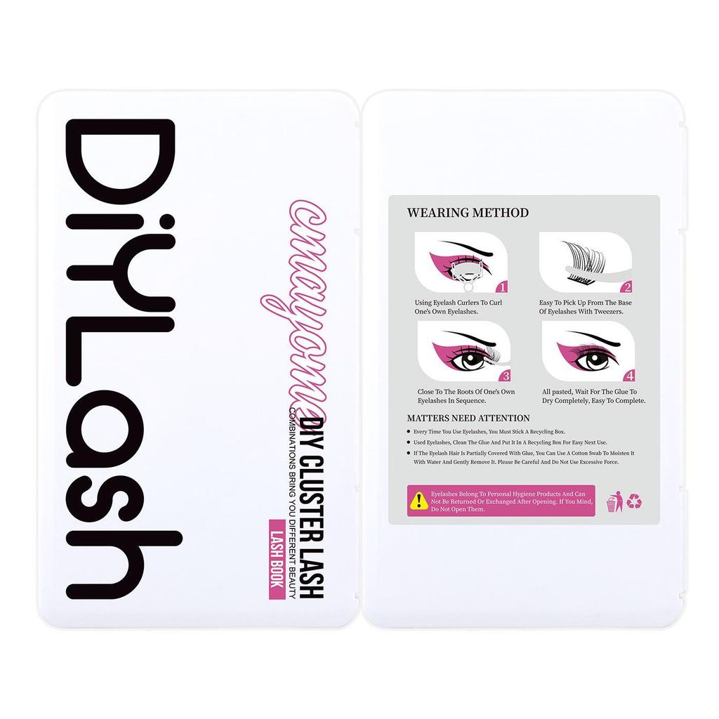 DIY Cross-Border Single Cluster D-Curved False Eyelashes Set - 640 Clusters with Mixed Lower Lashes