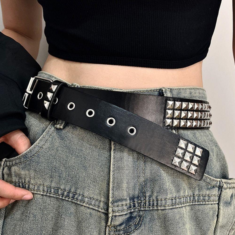 Retro Heavy Metal Belt Y2K Nightclub Rock Style Belt Trend Women's Belts Fashion Decoration