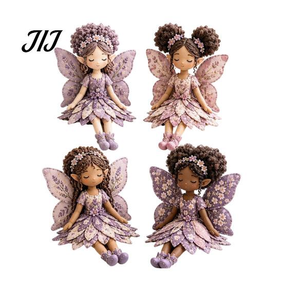 Weekend Crafting Project Magical Fairy Patchwork Kit, DIY Flower Fabric Sewing Make Handmade Art Set 4 Winged Dolls, Craft Kit for Beginners,