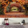 2D плоскость 1 кусок осеннего кленового листа туннель фон для фотосъемки ткань подходит для студий и домов
