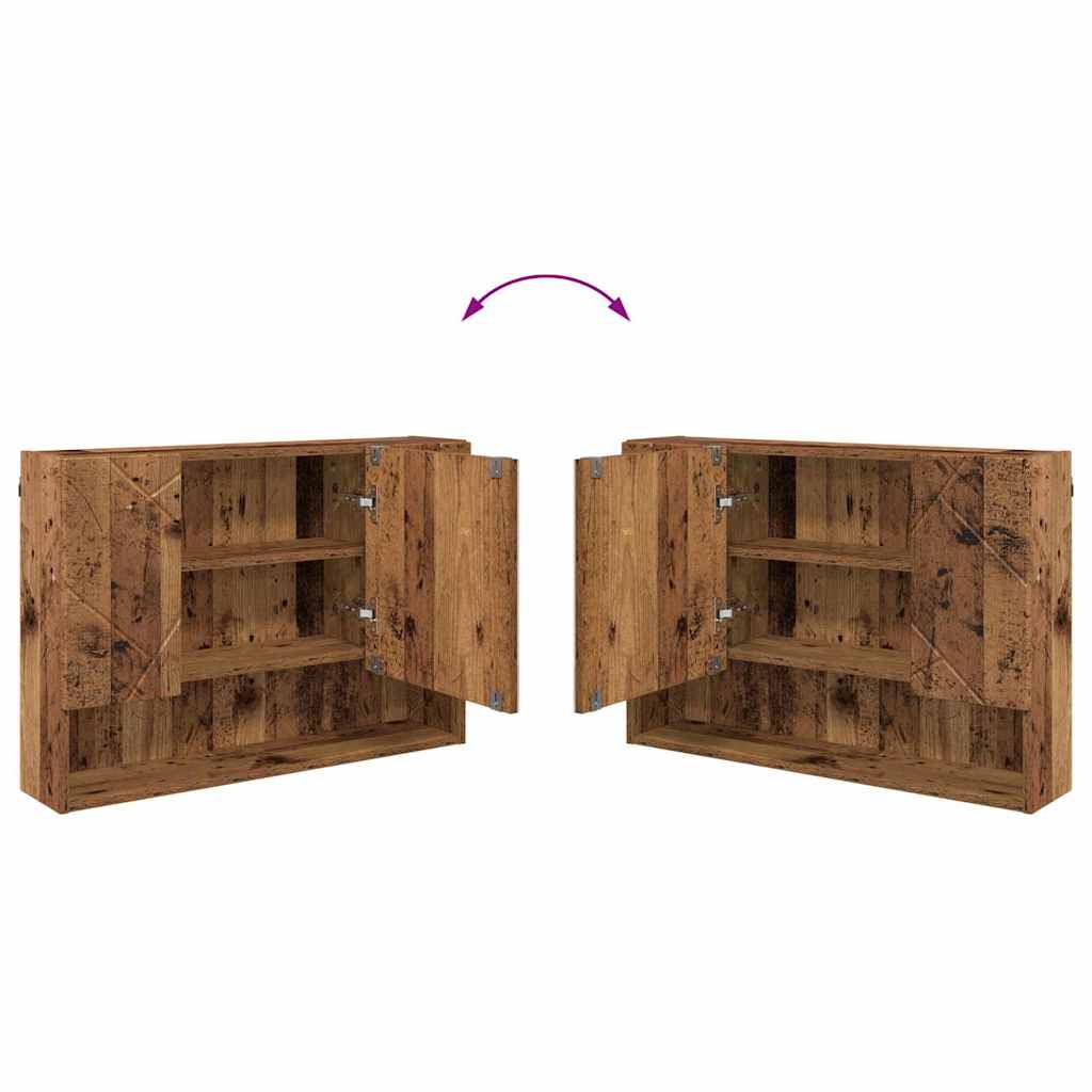 Bathroom Furniture Set with Door 4 pcs Reclaimed Wood Plywood and Metal