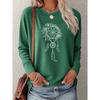 Floral Dreamcatcher Pattern Women's Casual Printed Elegant Long Sleeve fashion vintage beautiful party women's clothing A cute round-neck top,