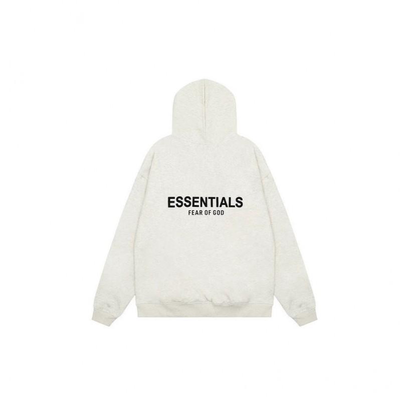 Essentials FOG Hoodie Black Flocked Letter Print Cotton Pullover Sweatshirt Teens