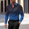 Mens Long Sleeve Gradient Print Casual Autumn Shirt