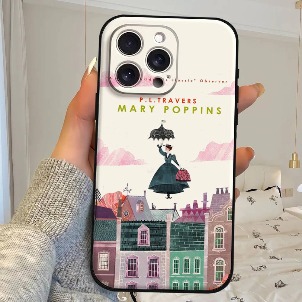 Чехол для телефона Mary P-Poppins Для IPhone 1716 15 14 13 Pro Max 11 12 Mini X Xs XR Черный Силиконовый Чехол