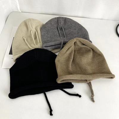Зимняя теплая шерстяная шапка Plus Velvet для женщин, универсальная корейская вязаная шапка, утолщенная уличная лыжная шапка