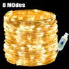 8 Modes 100LED Fairy Lights USB Copper Wire Waterproof Garland Light String Wedding Christmas Home Party Decoration Lighting
