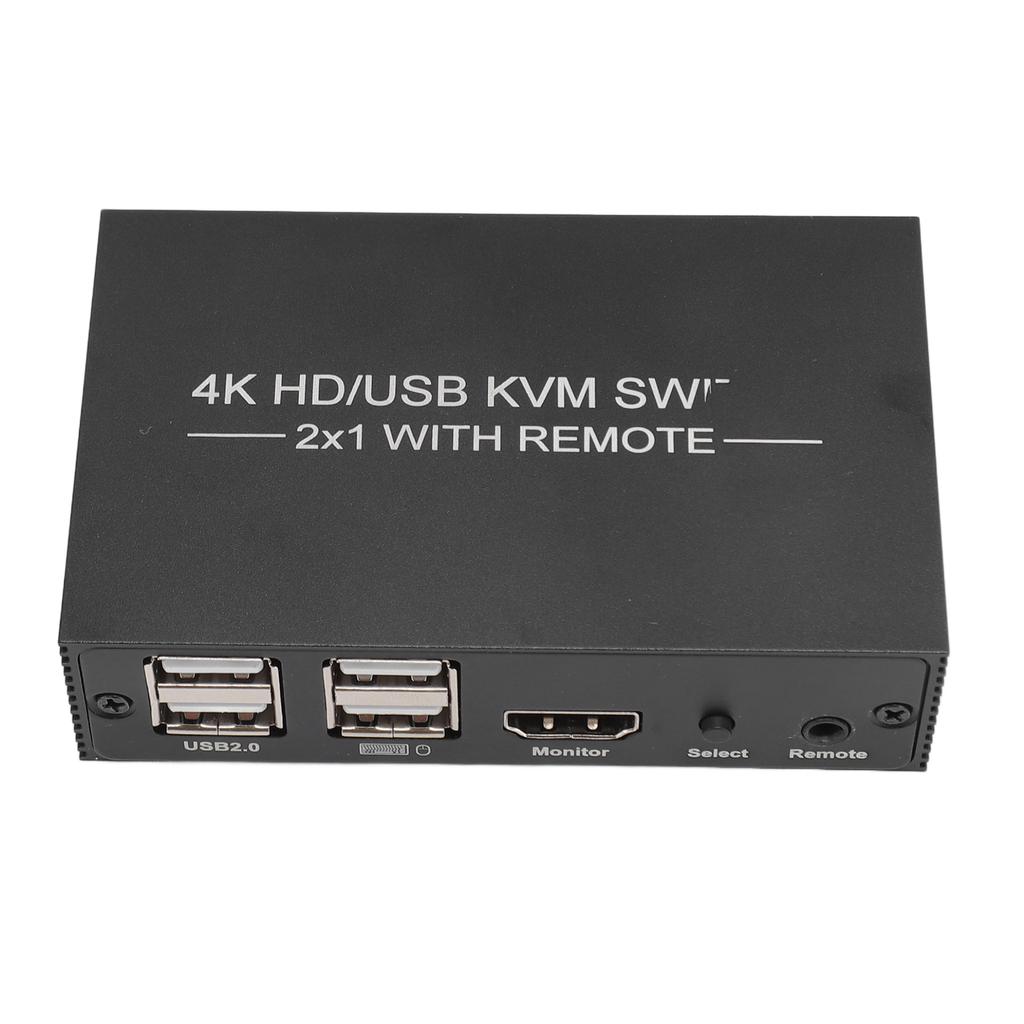 KVM-переключатель 4 порта USB 2.0 1 дисплей 2 компьютера Поддержка 4Kx2K HD Мультимедийный интерфейс KVM-переключатель