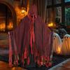Хэллоуинский плащ Потертая текстура Сетчатая ткань Плащ с капюшоном Реалистичный ужасающий вид Рваные визуальные эффекты Плащ Страшный костюм