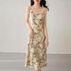 French Style Floral Suspender Dress